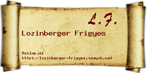 Lozinberger Frigyes névjegykártya